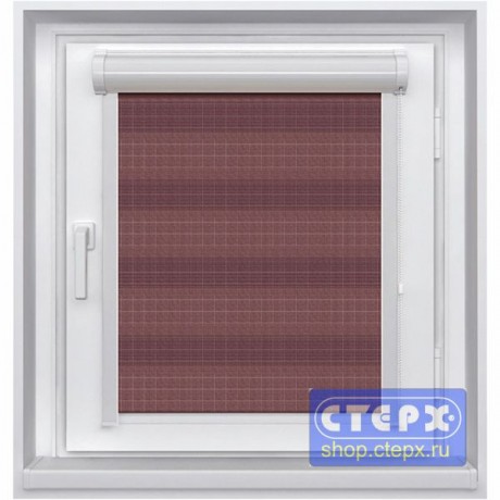 Миникассетная двойная рулонная штора с цепочным приводом «UNI - ЗЕБРА», коллекция «Стандарт-color»