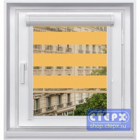 Миникассетная двойная рулонная штора с цепочным приводом «UNI - ЗЕБРА», коллекция «Стандарт-color»