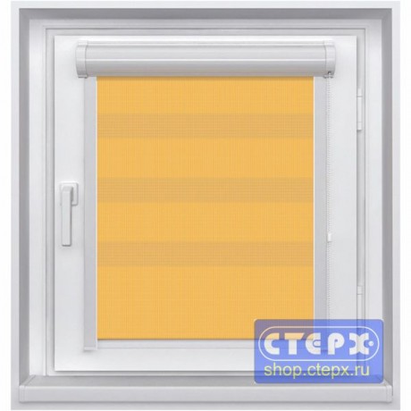 Миникассетная двойная рулонная штора с цепочным приводом «UNI - ЗЕБРА», коллекция «Стандарт-color»