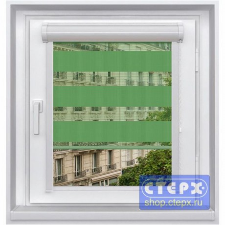 Миникассетная двойная рулонная штора с цепочным приводом «UNI - ЗЕБРА», коллекция «Стандарт-color»