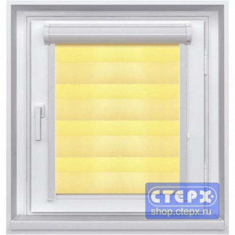 Миникассетная двойная рулонная штора с цепочным приводом «UNI - ЗЕБРА», коллекция «Стандарт-color»