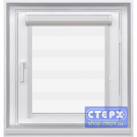 Миникассетная двойная рулонная штора с цепочным приводом «UNI - ЗЕБРА», коллекция «Стандарт-color»