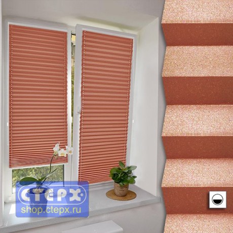 Штора плиссе модель «Твист», коллекция «Металлик»