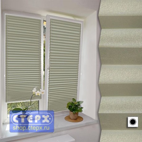 Штора плиссе модель «Твист», коллекция «Металлик BLACK-OUT»