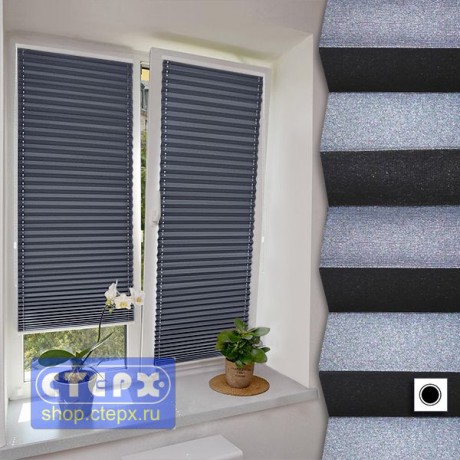Штора плиссе модель «Твист», коллекция «Металлик BLACK-OUT»