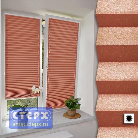 Штора плиссе модель «Твист», коллекция «Металлик BLACK-OUT»