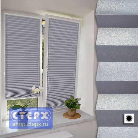 Штора плиссе модель «Твист», коллекция «Металлик BLACK-OUT»