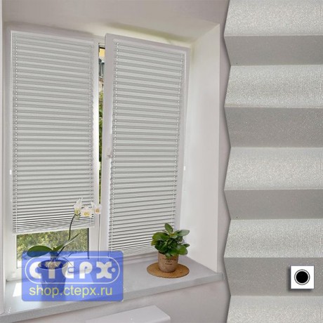 Штора плиссе модель «Твист», коллекция «Металлик BLACK-OUT»