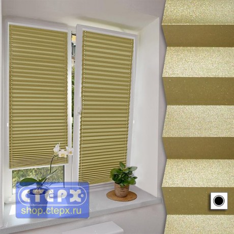 Штора плиссе модель «Твист», коллекция «Металлик BLACK-OUT»