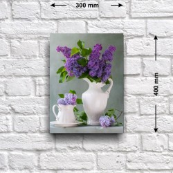 Постер «Натюрморт с сиренью в белом кувшине», 30 см х 40 см