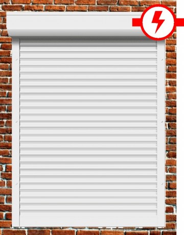 Рольставни из экструдированного алюминиевого профиля 45 мм с коробом 150 мм, электрическим приводом и верхним автоматическим замком