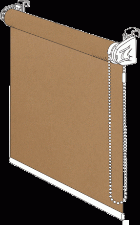 Штора рулонная  860 мм x 1720 мм с цепочным приводом «Миниролло Лайт», цвет светло-коричневый