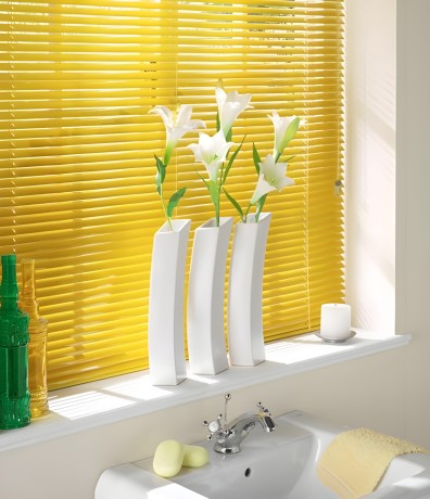 Жалюзи горизонтальные алюминиевые "Танго 25", Сочный Банан 5321, 55х130 см , упр Правое