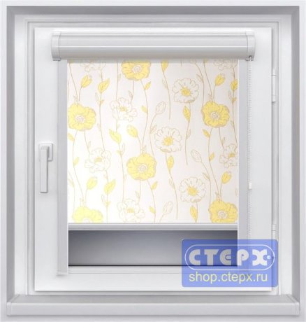 Миникассетная рулонная штора с цепочным приводом «UNI-2», коллекция «Золотая нить»