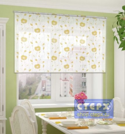 Штора рулонная с цепочным приводом «Миди», коллекция «Золотая нить»