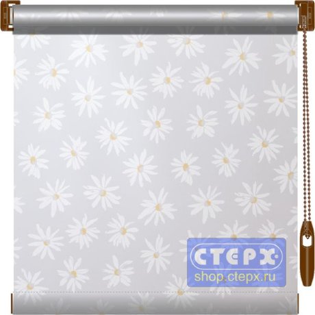 Штора рулонная с цепочным приводом «Мини», ткань «Ромашки»
