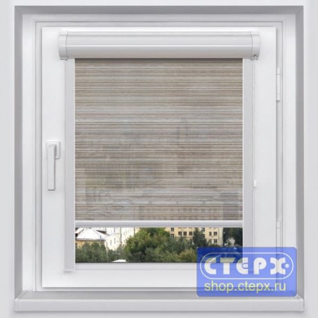 Миникассетная рулонная штора с цепочным приводом «UNI-2», коллекция «Барк»