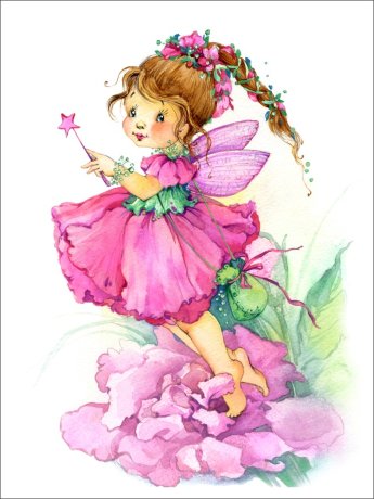 Постер - репродукция «Цветочная фея Пионна», 30 см х 40 см