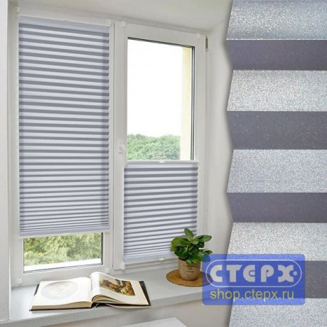 Штора плиссе модель «Хип-Хоп», коллекция «Металлик» 