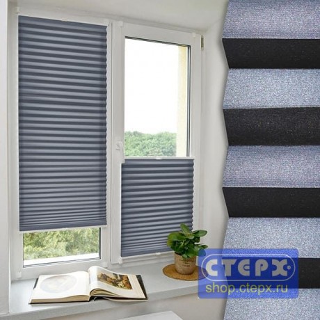 Штора плиссе модель «Хип-Хоп», коллекция «Металлик» 