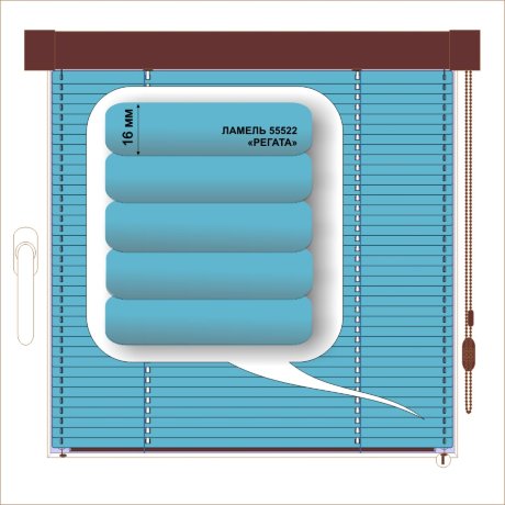 Жалюзи горизонтальные алюминиевые кассетные «Изотра-хит 16» «Белое на голубом»