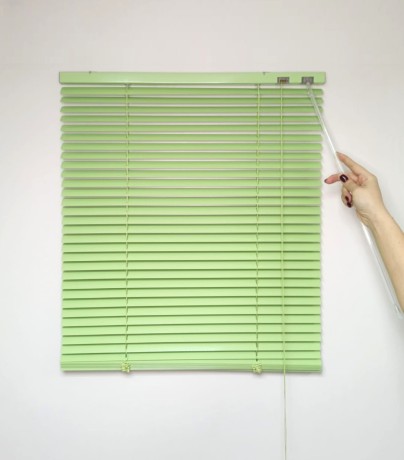 Жалюзи горизонтальные алюминиевые "Танго 25", Киви 5421, 47,5х120 см , упр Левое