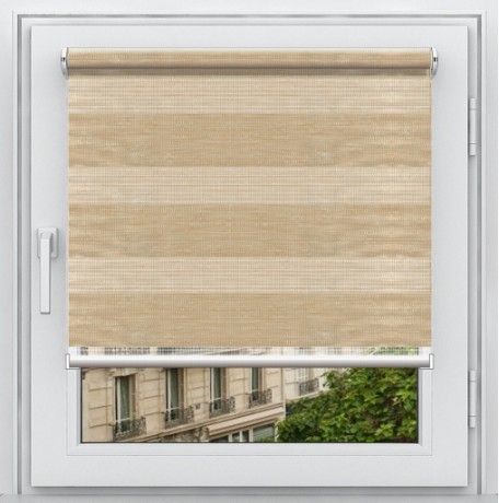 Двойная рулонная штора с цепочным приводом «Мини - ЗЕБРА», коллекция «Бамбук»