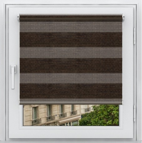 Двойная рулонная штора с цепочным приводом «Мини - ЗЕБРА», коллекция «Бамбук»