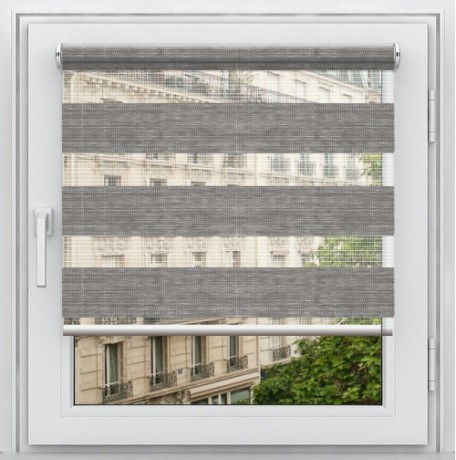 Двойная рулонная штора с цепочным приводом «Мини - ЗЕБРА», коллекция «Бамбук»