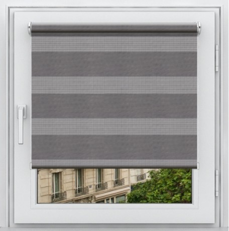 Двойная рулонная штора с цепочным приводом «Мини - ЗЕБРА», коллекция «BLACK-OUT»