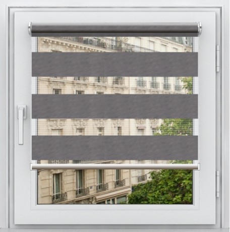 Двойная рулонная штора с цепочным приводом «Мини - ЗЕБРА», коллекция «BLACK-OUT»