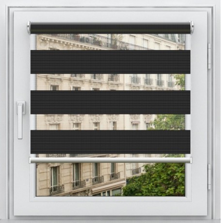 Двойная рулонная штора с цепочным приводом «Мини - ЗЕБРА», коллекция «Домино»