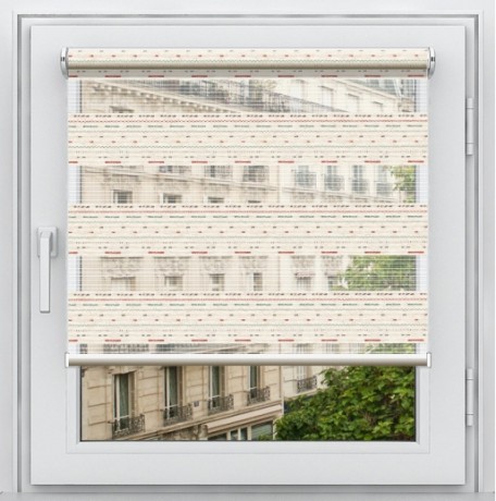 Двойная рулонная штора с цепочным приводом «Мини - ЗЕБРА», коллекция «Лён» 