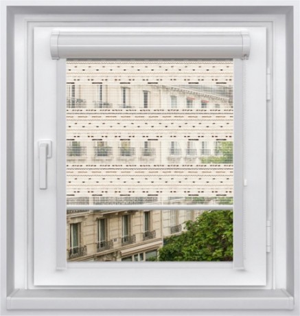 Миникассетная двойная рулонная штора с цепочным приводом «UNI - ЗЕБРА», коллекция «Лён»