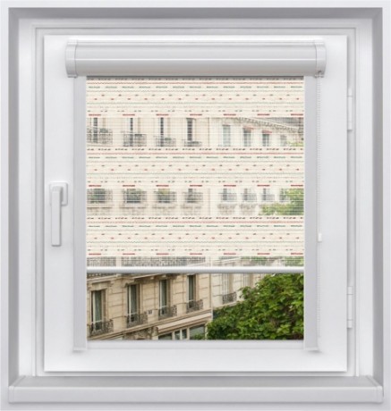 Миникассетная двойная рулонная штора с цепочным приводом «UNI - ЗЕБРА», коллекция «Лён»