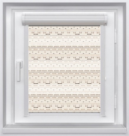 Миникассетная двойная рулонная штора с цепочным приводом «UNI - ЗЕБРА», коллекция «Лён»