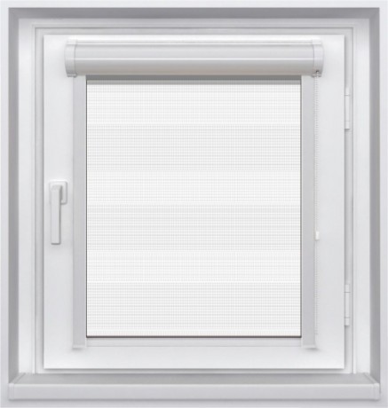 Миникассетная двойная рулонная штора с цепочным приводом «UNI - ЗЕБРА», коллекция «Домино»