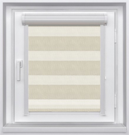 Миникассетная двойная рулонная штора с цепочным приводом «UNI - ЗЕБРА», коллекция «BLACK-OUT»