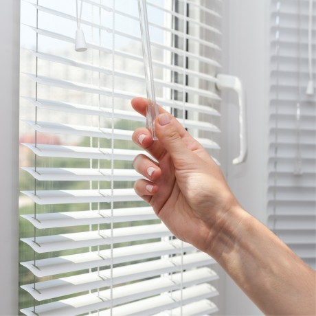 Жалюзи горизонтальные алюминиевые "Танго 25-М", Белый шелк 5101, 60 х 140 см, упр Левое