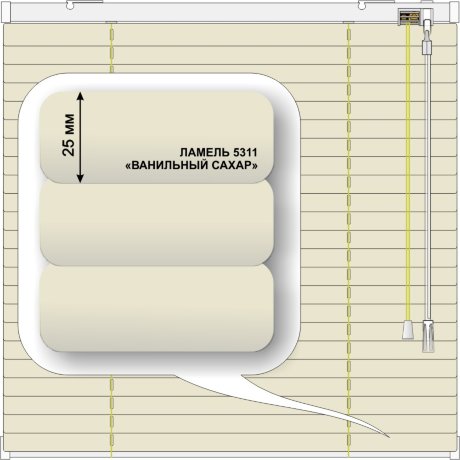 Жалюзи горизонтальные алюминиевые «Полонез» «Вкусные желтые и зеленые цвета»