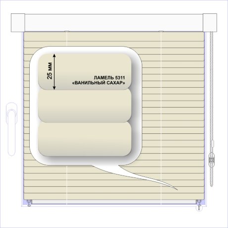 Жалюзи горизонтальные алюминиевые кассетные «Изотра-хит 25» «Вкусные желтые и зеленые цвета»