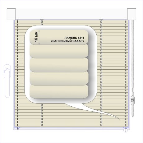 Жалюзи горизонтальные алюминиевые кассетные «Изотра-хит 16» «Вкусные желтые и зеленые цвета»