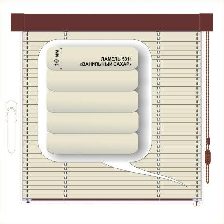 Жалюзи горизонтальные алюминиевые кассетные «Изотра-хит 16» «Вкусные желтые и зеленые цвета»