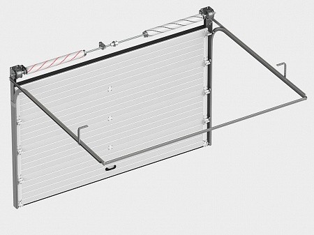Ворота секционные серии RSD01SС, ширина 3350 мм, высота 2390 мм, коричневые RAL 8017, фактура доска