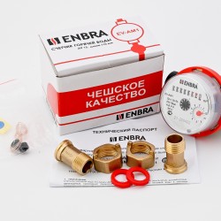 Счётчик учёта горячей воды ENBRA EV-AM1 L110 D15 B, со сгонами