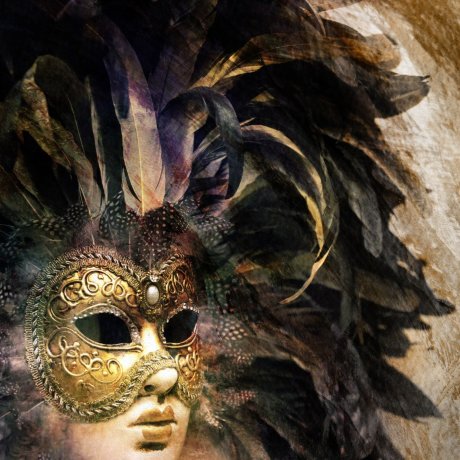 Постер - репродукция «Золотая маска», 40 см х 40 см