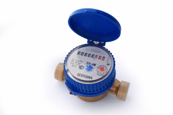 Счётчик учёта холодной воды ENBRA EV-AM L110 D15 B, без сгонов (с крышкой)