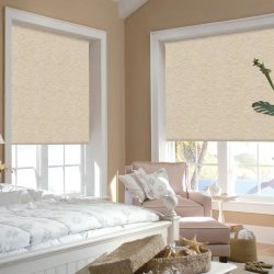 Штора рулонная с цепочным приводом «Миди», коллекция тканей «Лён» с натуральными волокнами 