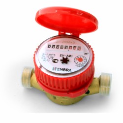 Счётчик учёта горячей воды ENBRA EV-AM1 L110 D15 B, без сгонов (с крышкой)