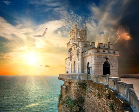 Постер «Ласточкино гнездо: наперекор стихиям», 50 см х 40 см